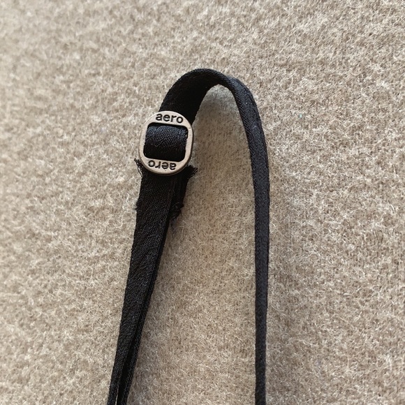 Aeropostale Tiered Ruffle Dress Spaghetti Straps Chiffon Black Medium M - Picture 5 of 10